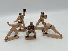 Ajax Plastic Corp - x5 Plastic Baseball Figures - Pink Black - Vintage