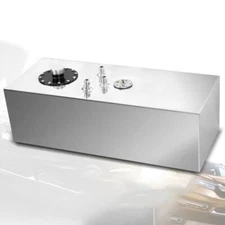 15 Gallon Polished Aluminum Silver Race Fuel Cell Gas Tank w/ Cap + Level Sender