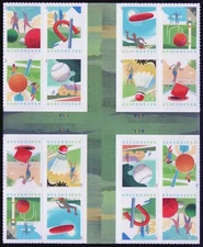 USA Sc. 5634b (F) Backyard Games 2021 MNH cross gutter block of 16