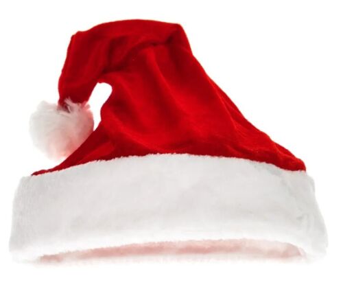 Weihnachtsmütze Nikolausmütze Rot Plüsch Mütze Santa Claus Kinder & Erwachsene - Bild 1 von 1