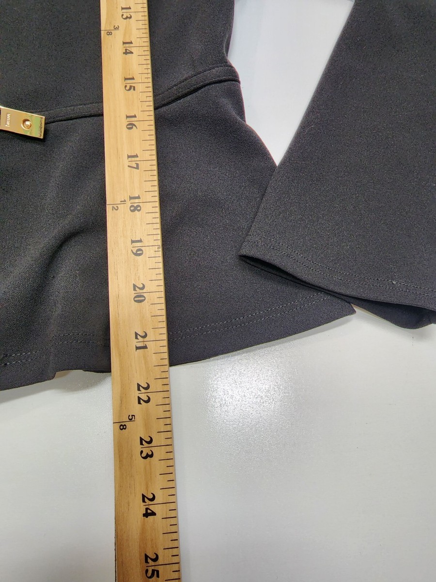 VINTAGE Klaxons Women's Open Front Belt Closure Jacket Blazer Black Size LARGE  View 2