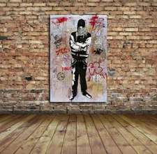 Banksy Graffitti Art Street Thug Art Print 20 x 30  Urban Art  Giclee Print