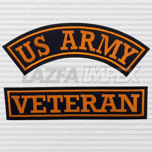 US ARMY VETERAN Gold Rocker Patches 12