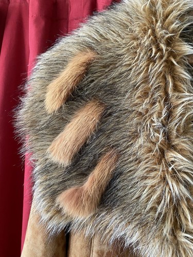 Edwardo Bassoni Vintage Retro Faux Shearling & Fur Lined Penny Lane Coat Sz S/M - Picture 6 of 17