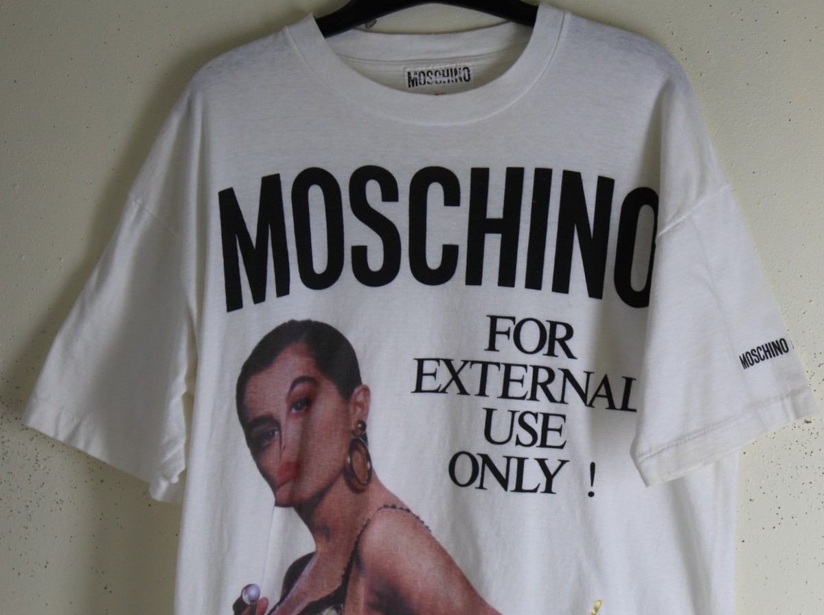 Used 96年PAISANO PUBLICATIONSエロ女性Tシャツ M MOSCHINO - Vintage 1980s FOR EXTERNAL USE ONLY Promo T-SHIRT