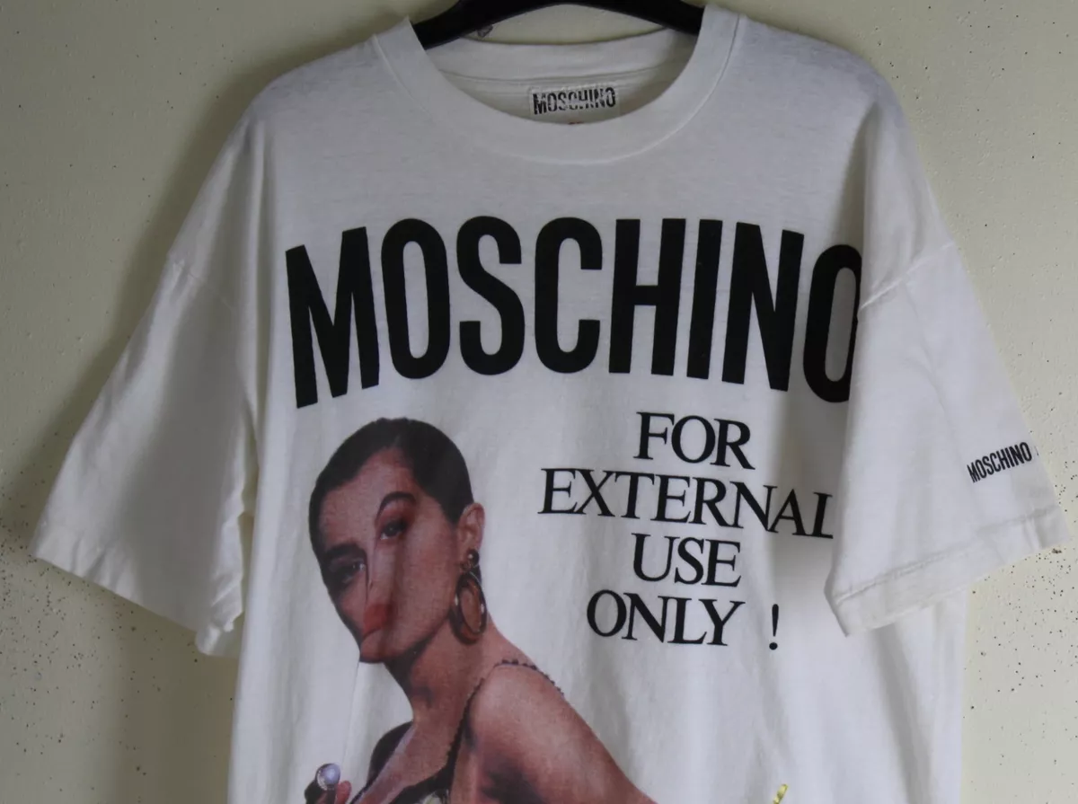 MOSCHINO Parfums - Vintage 1980s FOR EXTERNAL USE ONLY Promo T-SHIRT Top