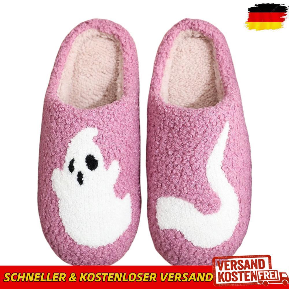 APL Halloween Fantasma Peluche Pantofole Punta Chiusa Morbide Pelose