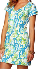 LILLY PULITZER Hayley Resort White Crystal Coast Mini French Terry Dress Size XS