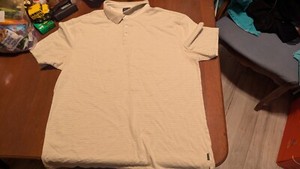 MENS TAN STRIPED  BOTTON SHIRT SIZE  XL