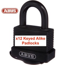 Bulk Lot of 12 x Keyed Alike ABUS Outdoor Wat...