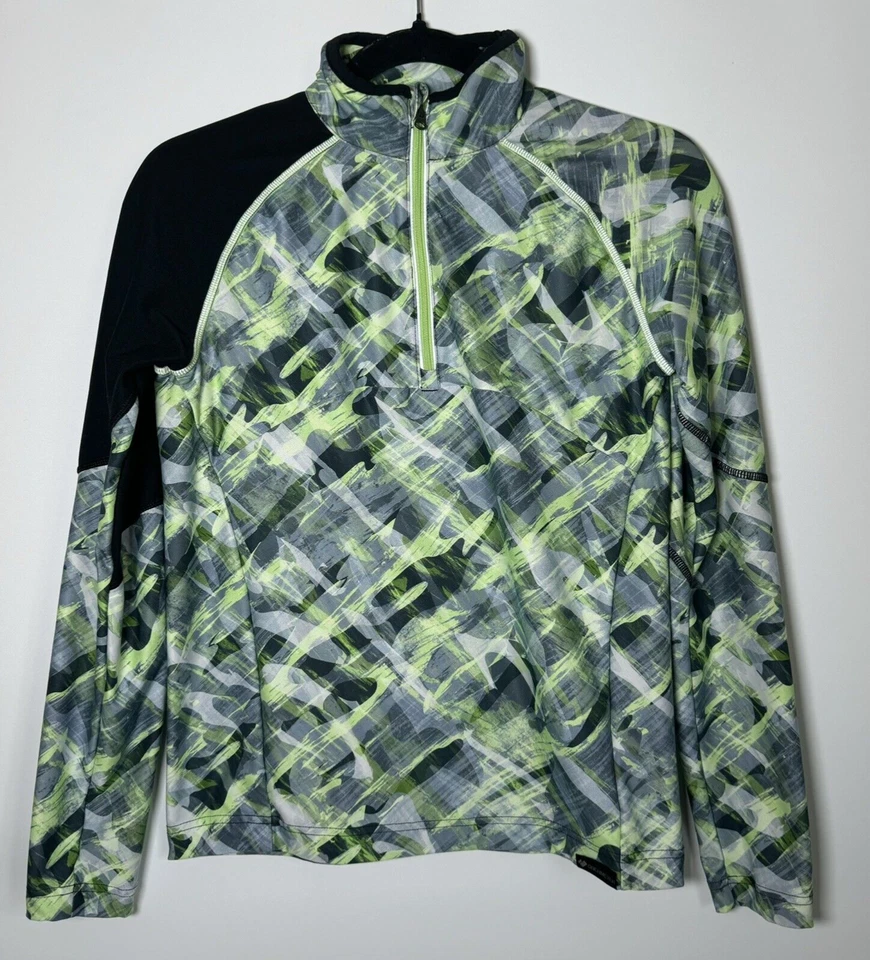 Pullover Obermeyer Juvenil Grande Cuarto Cremallera Capa Base Verde Esquí Snowboard Foto 2 de 4