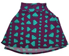 LulaRoe Girls Skirt Size 4 Diamonds Pattern Purple