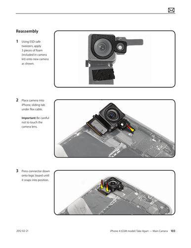 Apple iPhone 4 Guide Technicien Manuel d'entretien - Photo 7 sur 12