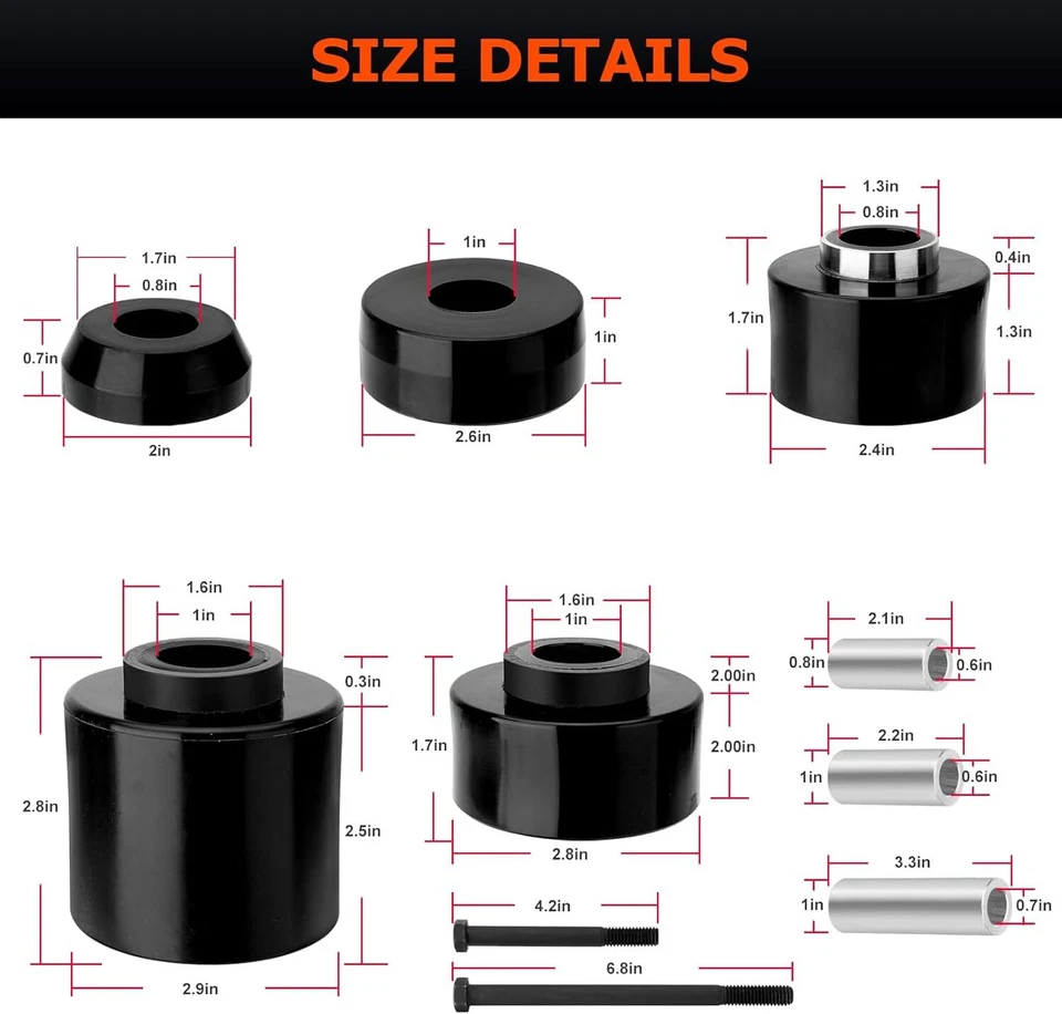 Kit de bucha de montagem em cabine carroceria de poliuretano 4.4123R para suspensão Ford 1980-1998 - Imagem 2 de 4
