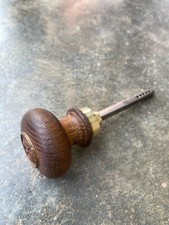 Ancienne poignée de porte en bois et laiton,ferrure serrure