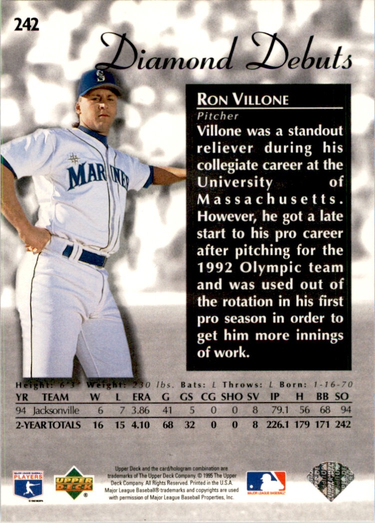 1995 Upper Deck Ron Villone Baseball Cards 242 eBay