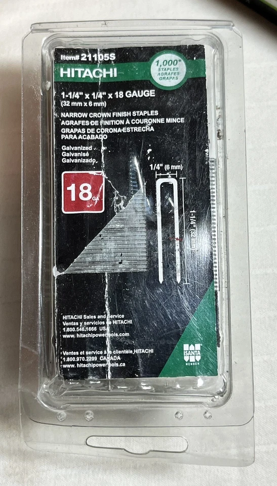 NOS Hitachi Fence Staples  18-Gauge 1/4" Crown x 7/8" 3 Boxes Fencing Supplies - Image 2 of 4