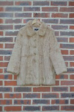 **stunning** A.p.c Ladies 100% Rabbit Fur Jacket Small Real Fur Leather Cropped