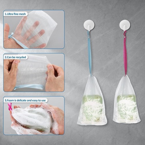 10er Set Seifensäckchen - PE Seifenbeutel für Reinigung und Peeling - Bild 5 von 7