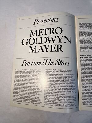 1980 MGM, Metro Goldwyn Mayer, BFI National Film Theatre Movie