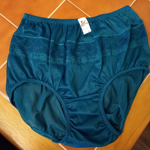 Large green silky, sheer nylon full back panties/knickers/briefs. eBay