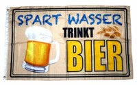Fahne / Flagge Spart Wasser Trinkt Bier 90 X 150 Cm