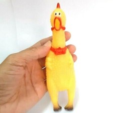 2x Screaming Shrilling Chicken Toy Dog Chew Pet Squeeze Crying Pressure Rubber