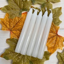 Witches Spell Candles Pack of 5 White SMALL 10cm tall ~ Altar ~ Ritual ~ Wicca