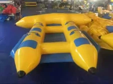 Commercial Inflatable Banana Boat Flying Fish Water Game PVC 0.9mm 4 Person
