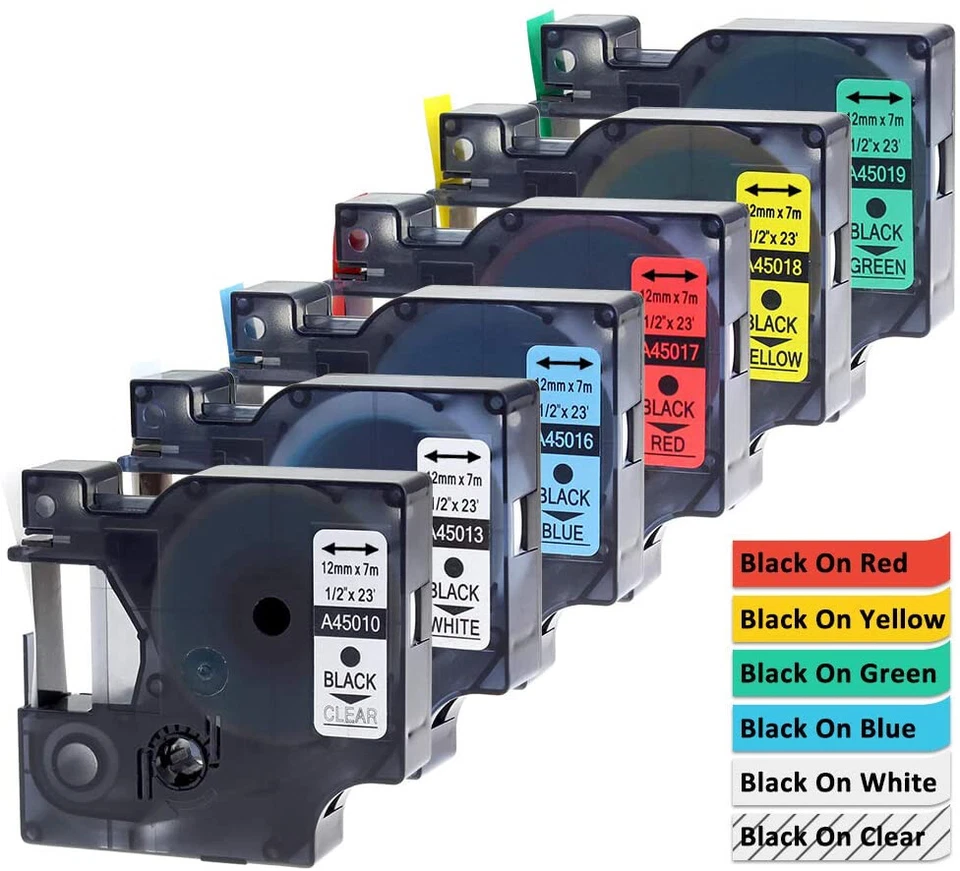 PHOMEMO Kompatibel Dymo D1 Schriftband 6mm 9mm 12mm 19mm 40913 45013 LabelManager 160