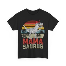T Rex Dinosaur Mama T-shirt, Mamasaurus Messy Bun T-rex Women Mom Shirt