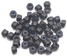 100pcs M3-0.5mm Pitch Black Nylock Nuts Nylon Insert Self Locking Nuts for RC