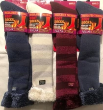 POLAR EXTREME Insulated Knee High Thermal Boot Socks 1 Pair Shoe Sz 5-9 Patterns