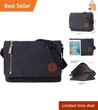 Vintage Canvas Messenger Bag for 13.5'' Laptop - Stylish Travel Shoulder Bag