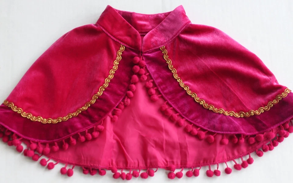 FROZEN ~ Anna Costume XL (7T-8T);连衣裙带衬里网裙和 Caplet 二手状况完好 — 第 4/4 张图片