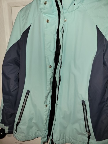 Free Country Hooded Rain Jacket Windbreaker Mint & Grey Women's Small - Picture 6 of 17