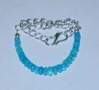 Solid 925 Sterling Silver Natural Ethiopian Opal Gemstone Beads 7"Bracelet F1930