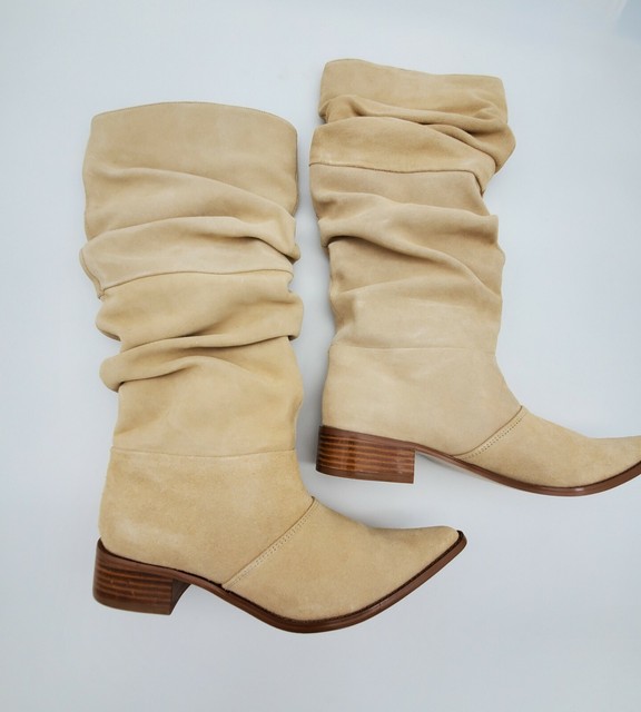 Chinese Laundry Winner Slouch Style Point Toe Boots suede leather sz 8. ...