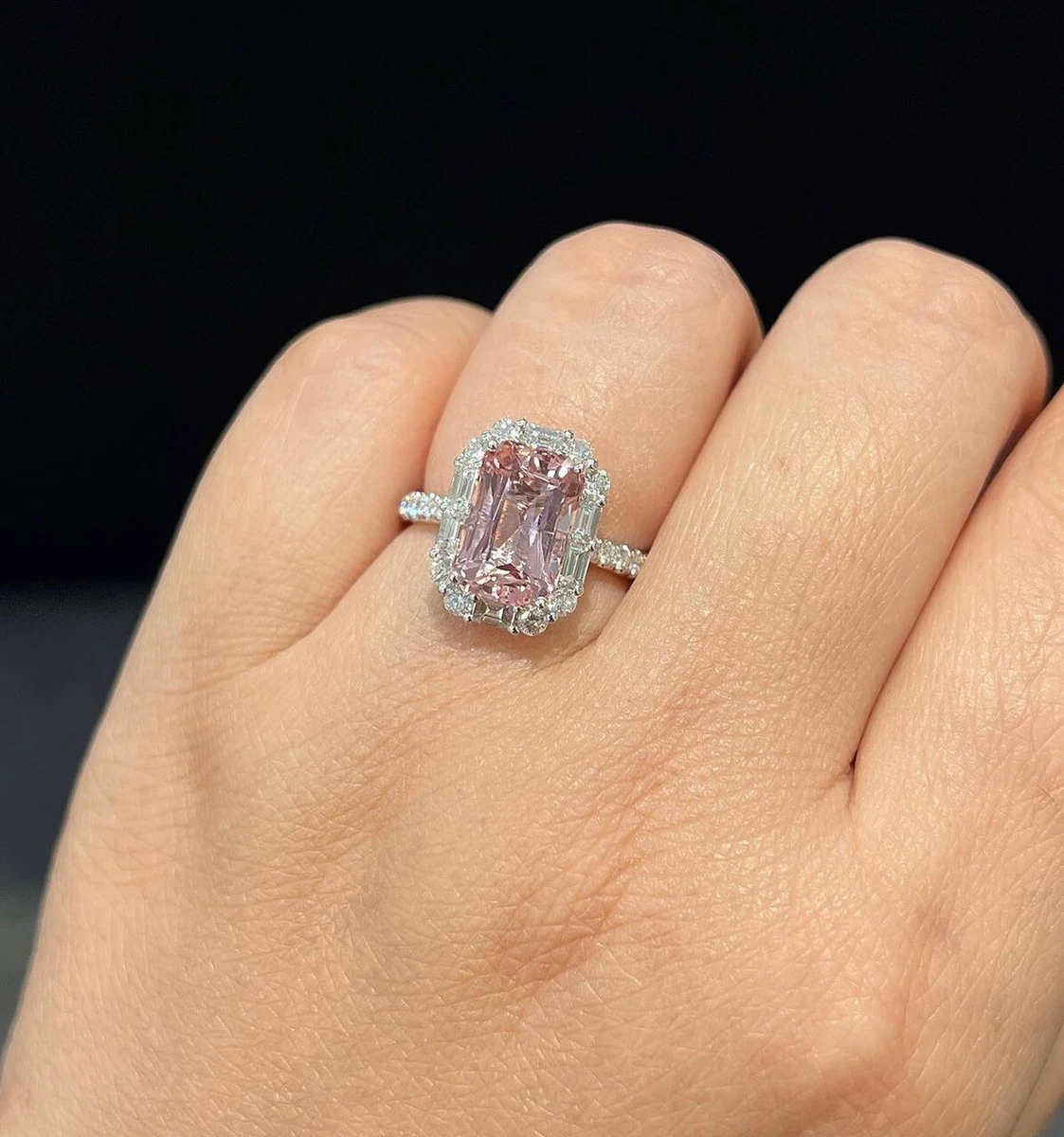 3Pcs 2.50 Carat 10k Rose Gold Morganite Engagement Ring Set Wedding Set  Promise Ring for Bride 8x6mm Oval Cut Gemstone Pink Morganite Anniversary  Ring - Walmart.com