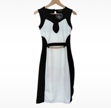 Ly Ladies Bodycon Dress Black / White Brand New Size UK 8
