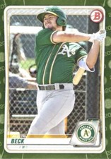 AUSTIN BECK  A's  RC  2020 BOWMAN PROSPECTS GREEN RETAIL PARALLEL #BP-16