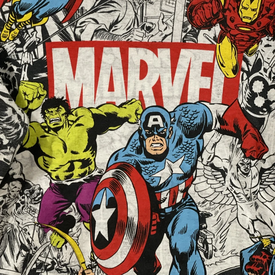 Sudadera para mujer MARVEL Heroes L blanca reversible impresión de cómic por todas partes Foto 3 de 4