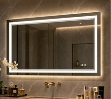Keonjinn 40 X24 Led Mirror - Back Front Lit Dimmer Anti-fog Tempered Mirror Keonjinn 40 X24 Led Mirror - Back Front Lit Dimmer Anti-fog Tempered Mirror