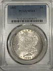 1882 PCGS MS 64 Morgan Silver Dollar, Better Date, USA Silver $1, Rim Toning