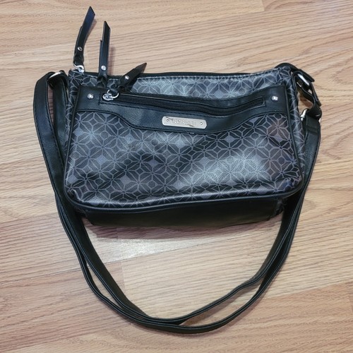 Rossetti Purse Women's Crossbody Black & Gray Pocketbook Handbag - Picture 6 of 20