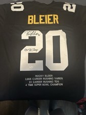 Rocky Bleier signed Stats custom Jersey  autograph JSA size XL CERTIFIED