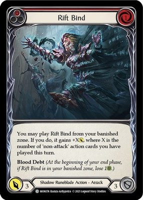 LP FAB Rift Bind (Red) - 1st Edition Lightly Played Monarch Flesh and Blood
