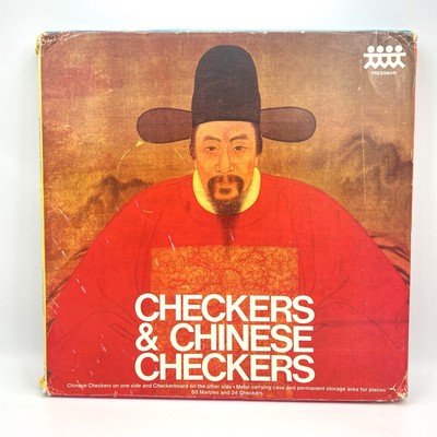 Vintage Pressman CHINESE CHECKERS /CHECKERS Tin Board 14''  Marbles