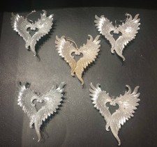 Set of 5 Glittered Sparkle Christmas Angel Wing Ornaments 5" Tall x 4" Wide