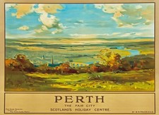 TX550 Perth Scotland  British Vintage Travel Poster Print A4/A3/A2